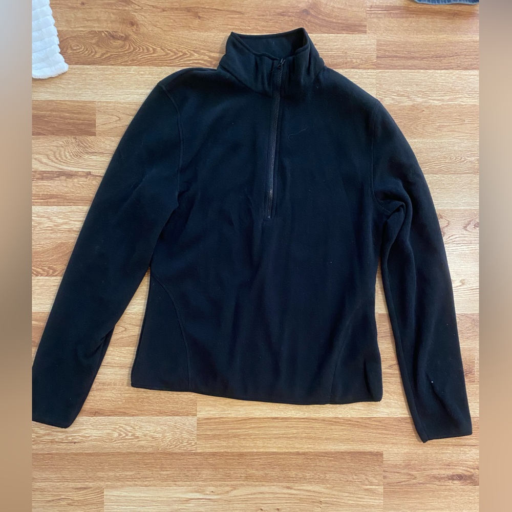 NWOT Black fleece high neck quarter zip